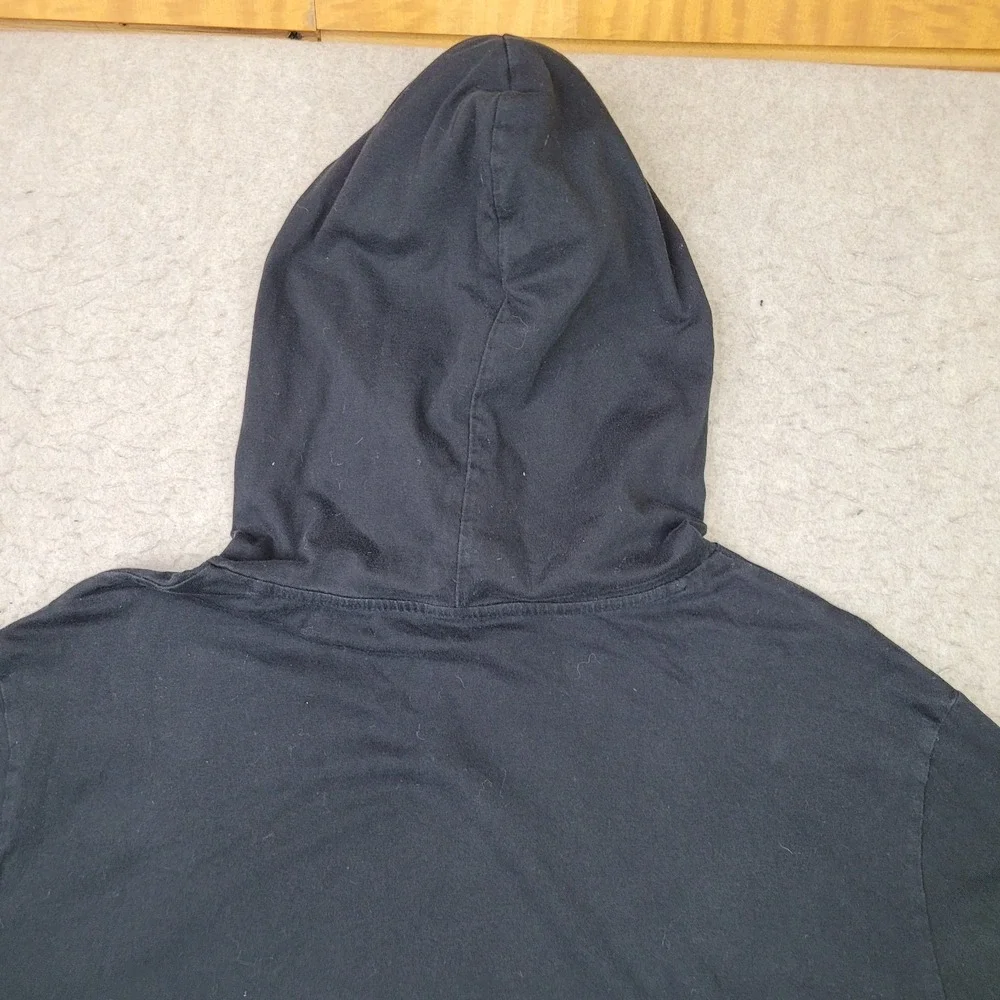 Polo Ralph Lauren Hoodie Shirt Mens Large Black Pullover Drawstring Lightweight‎